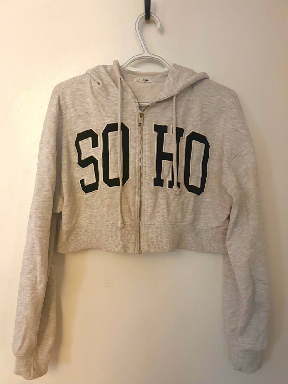Garage Light Gray SOHO Cropped Zip Hoodie